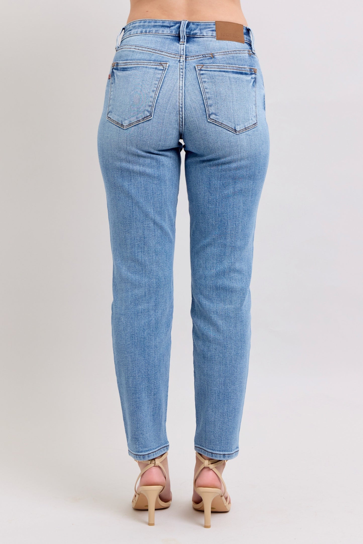 Mid Rise Vintage Wash Slim Fit With Cell Phone Pocket