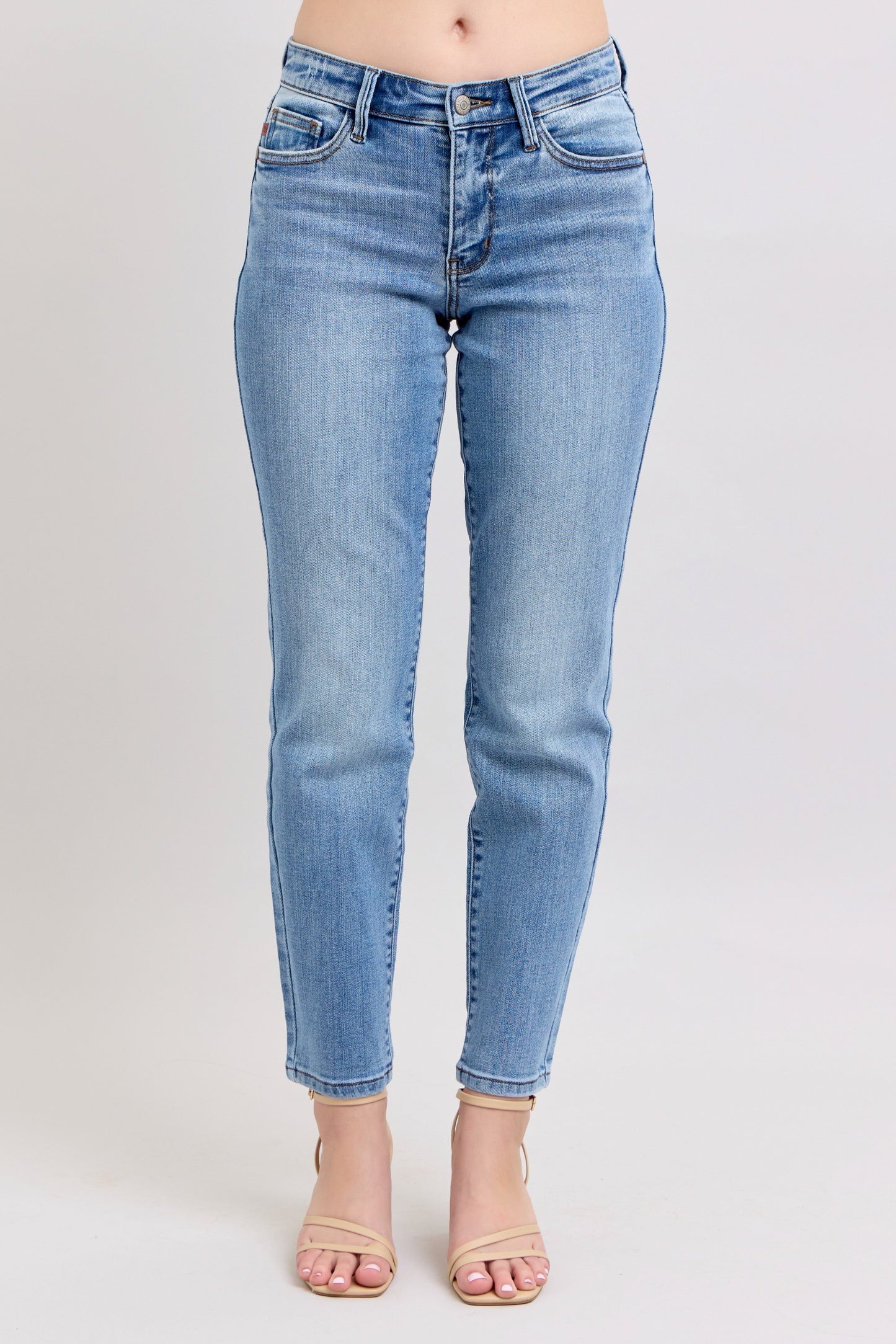 Mid Rise Vintage Wash Slim Fit With Cell Phone Pocket