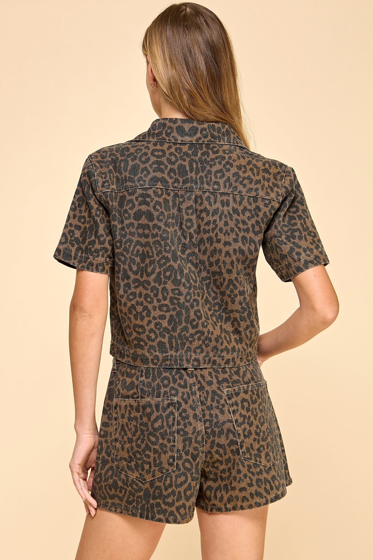 Leopard Denim Top