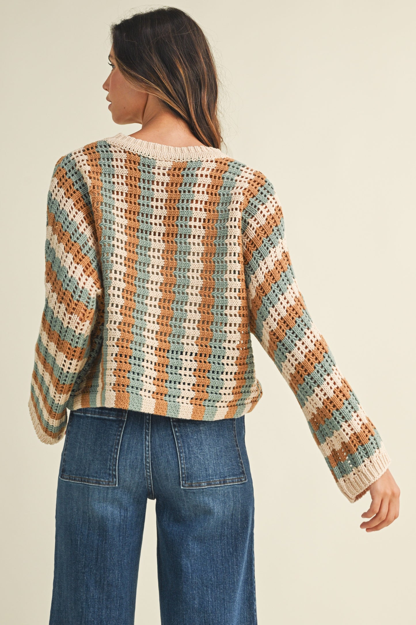 Vertical Stripe Sweater Top