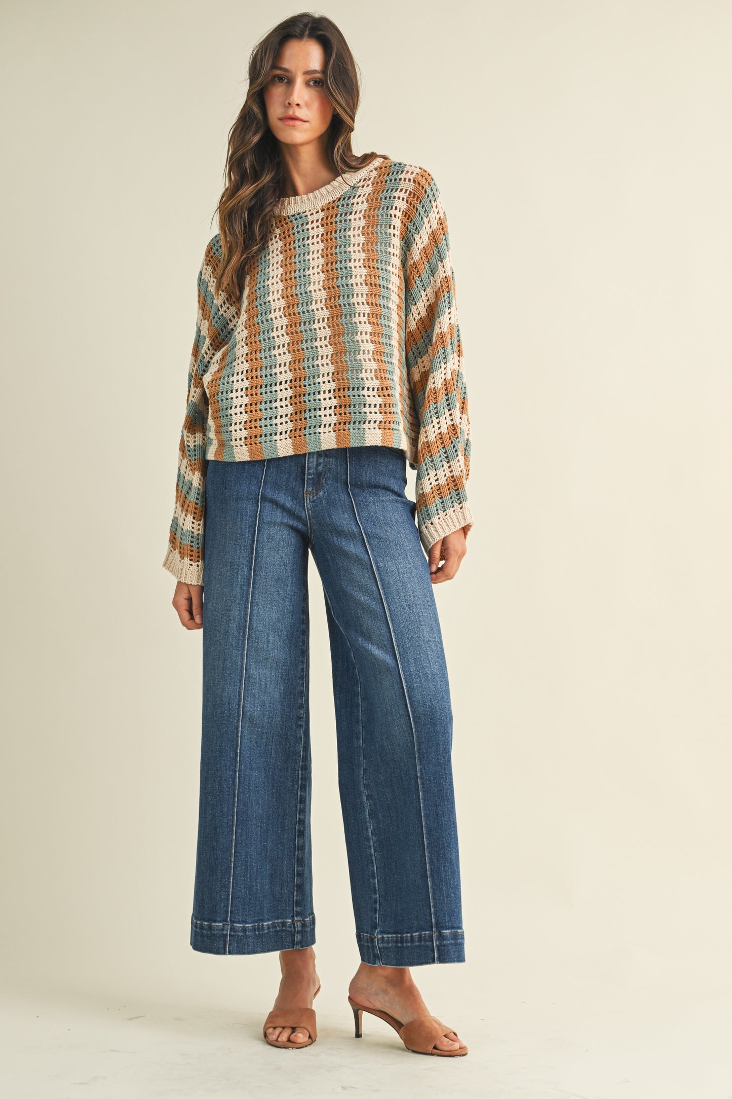 Vertical Stripe Sweater Top