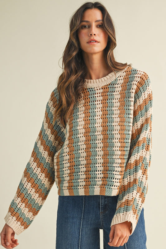 Vertical Stripe Sweater Top