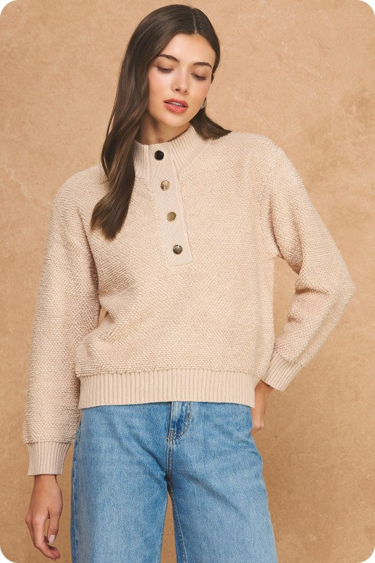 Taupe Henley Pullover