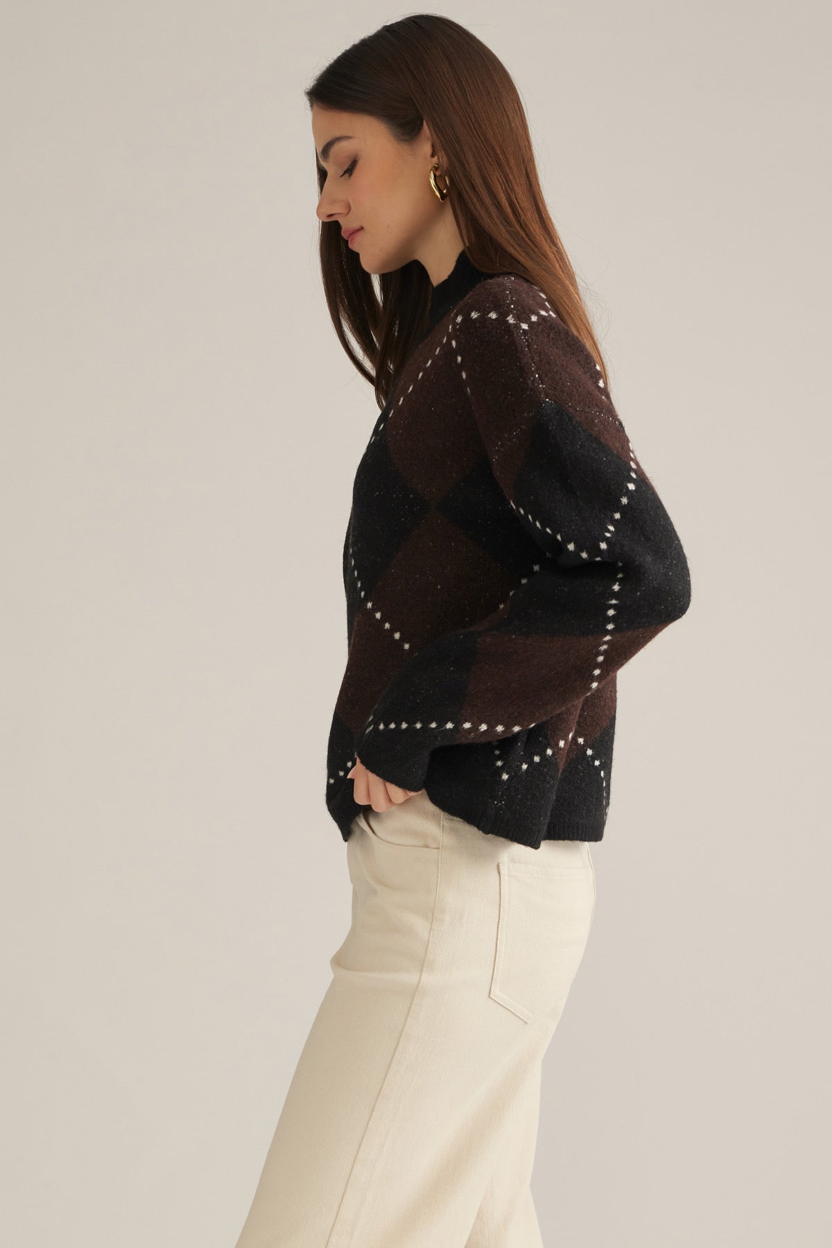 Brown Argyle Sweater