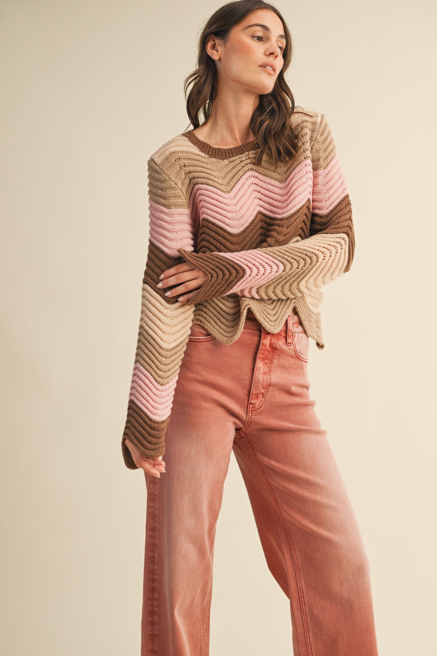 Mocha Scallop Sweater