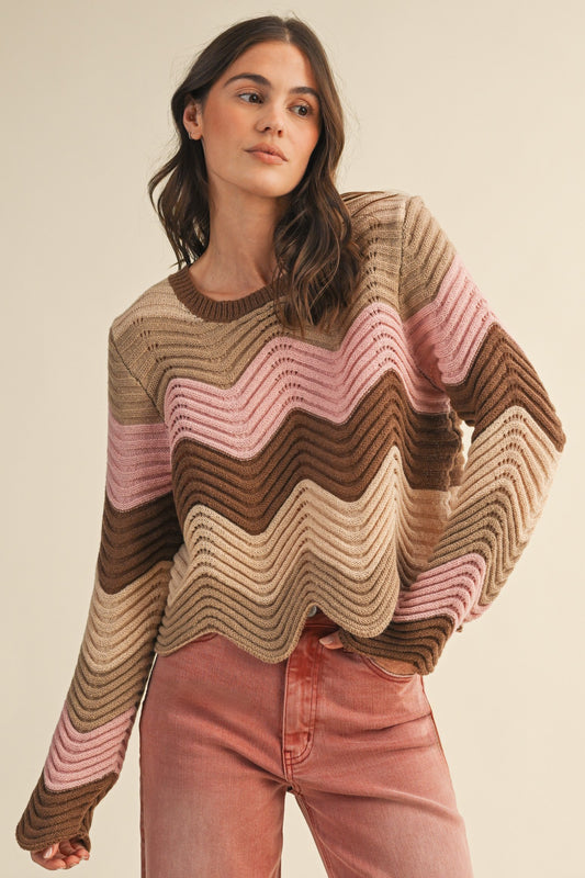 Mocha Scallop Sweater