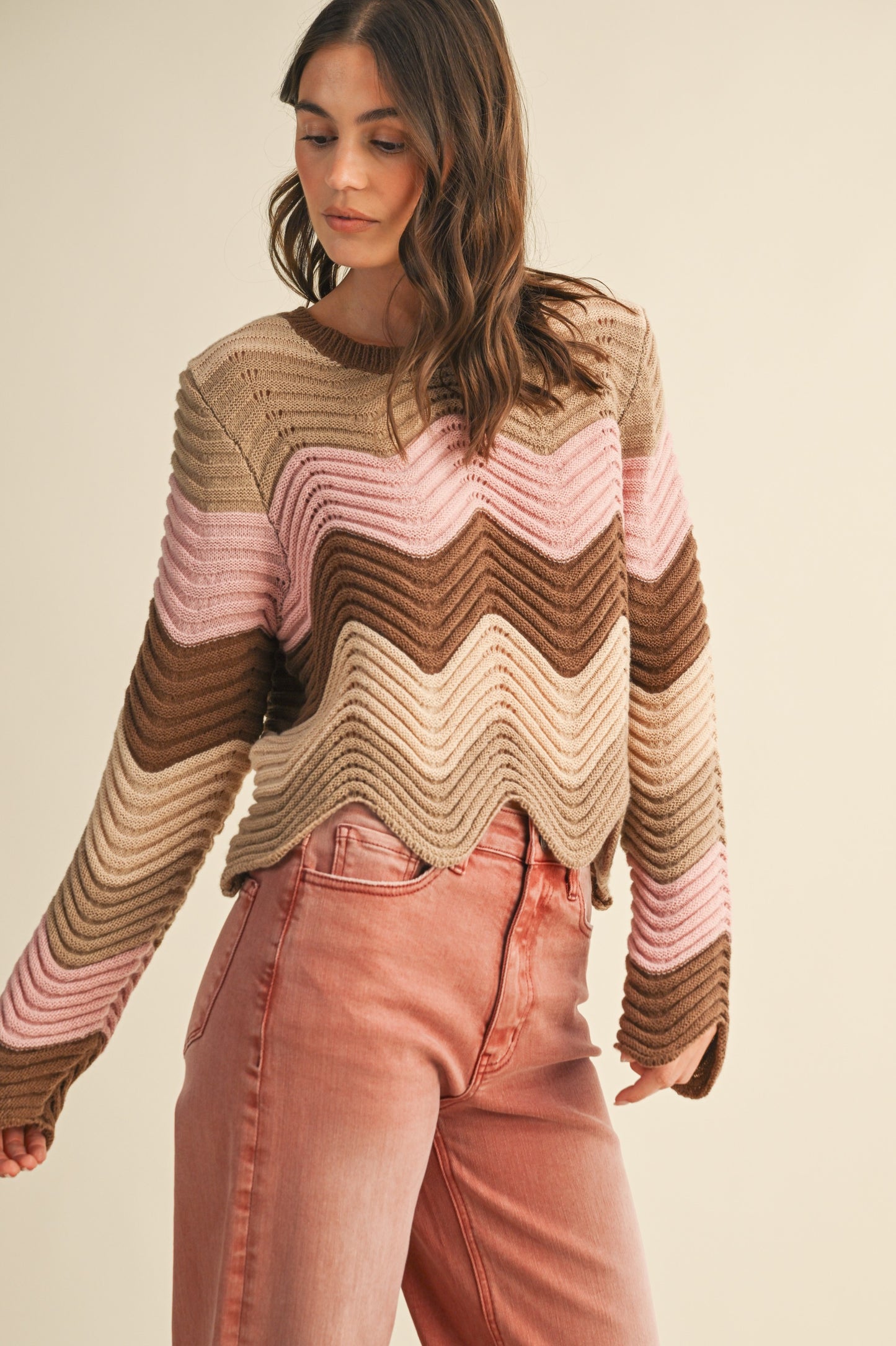 Mocha Scallop Sweater