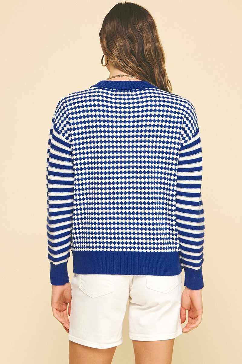 Cobalt Contrast Sweater