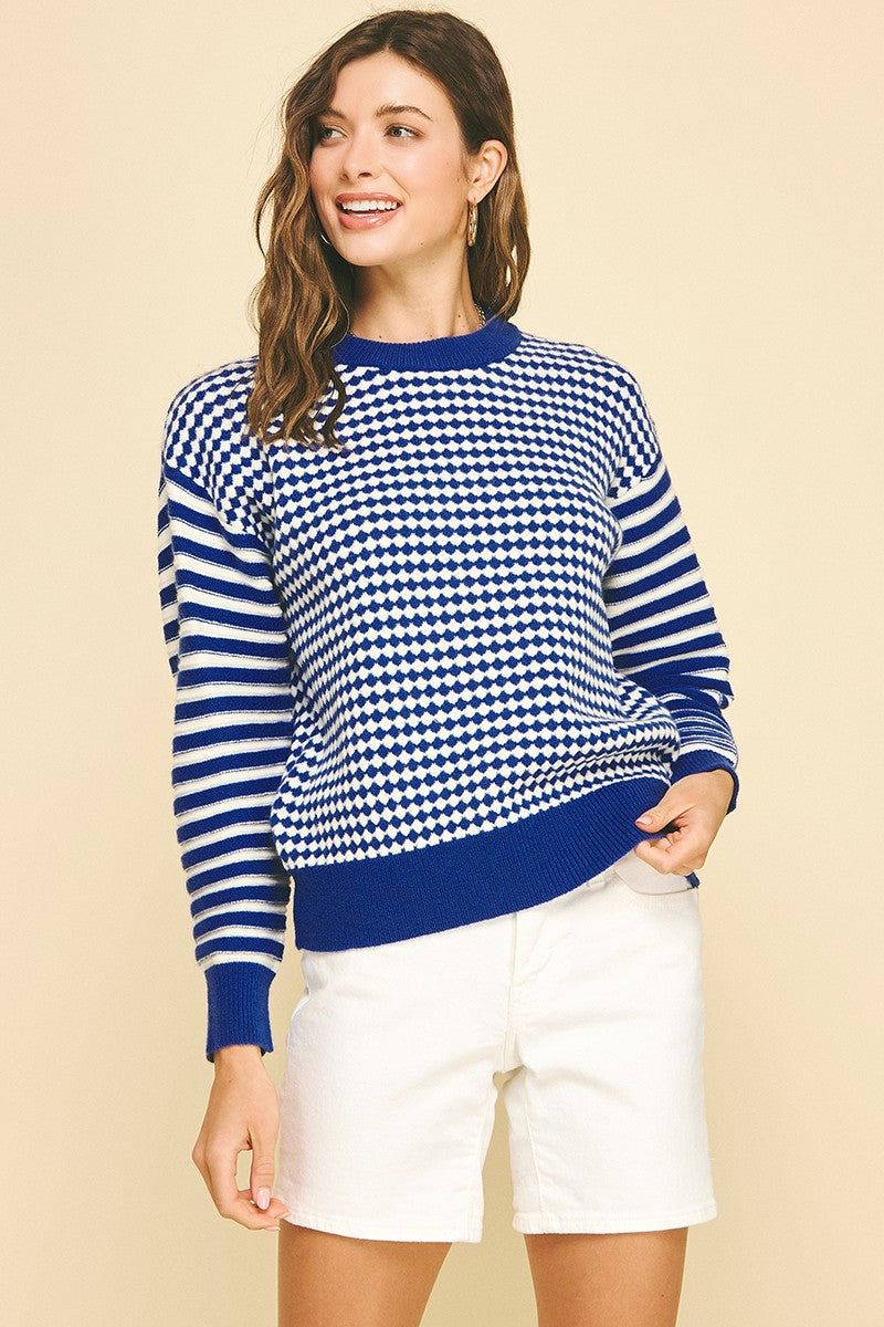 Cobalt Contrast Sweater