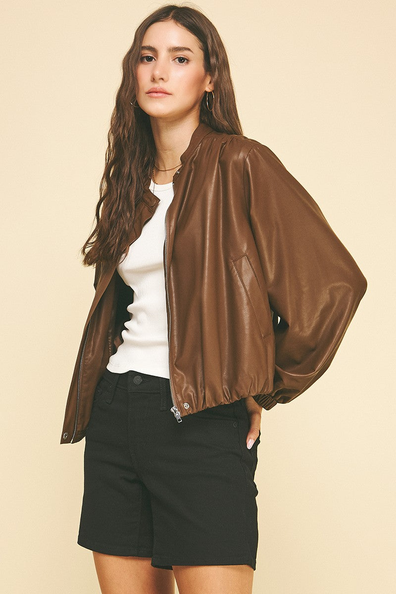 Chocolate Bomber Jacket