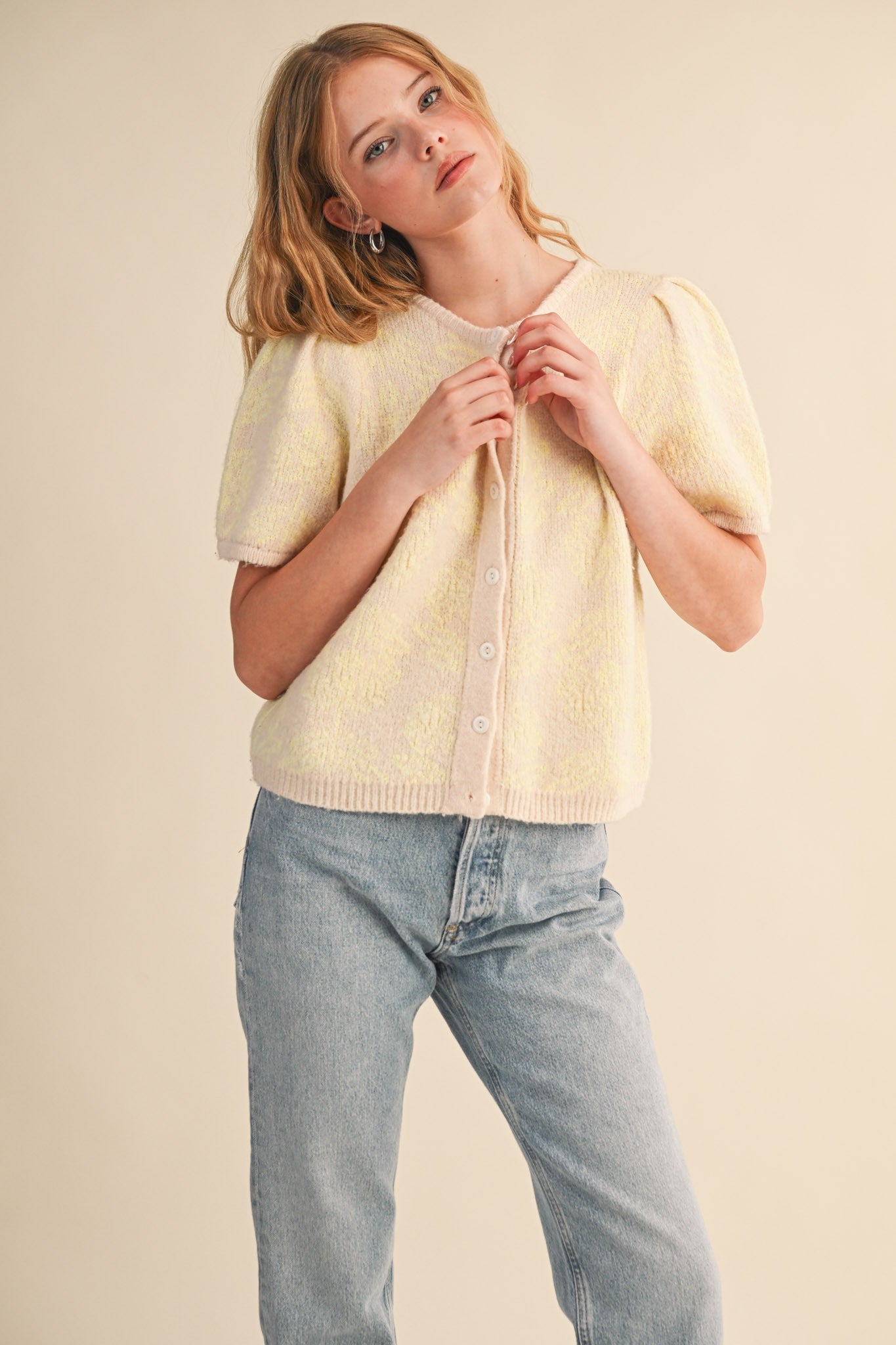 Daphne Button Up Sweater Top