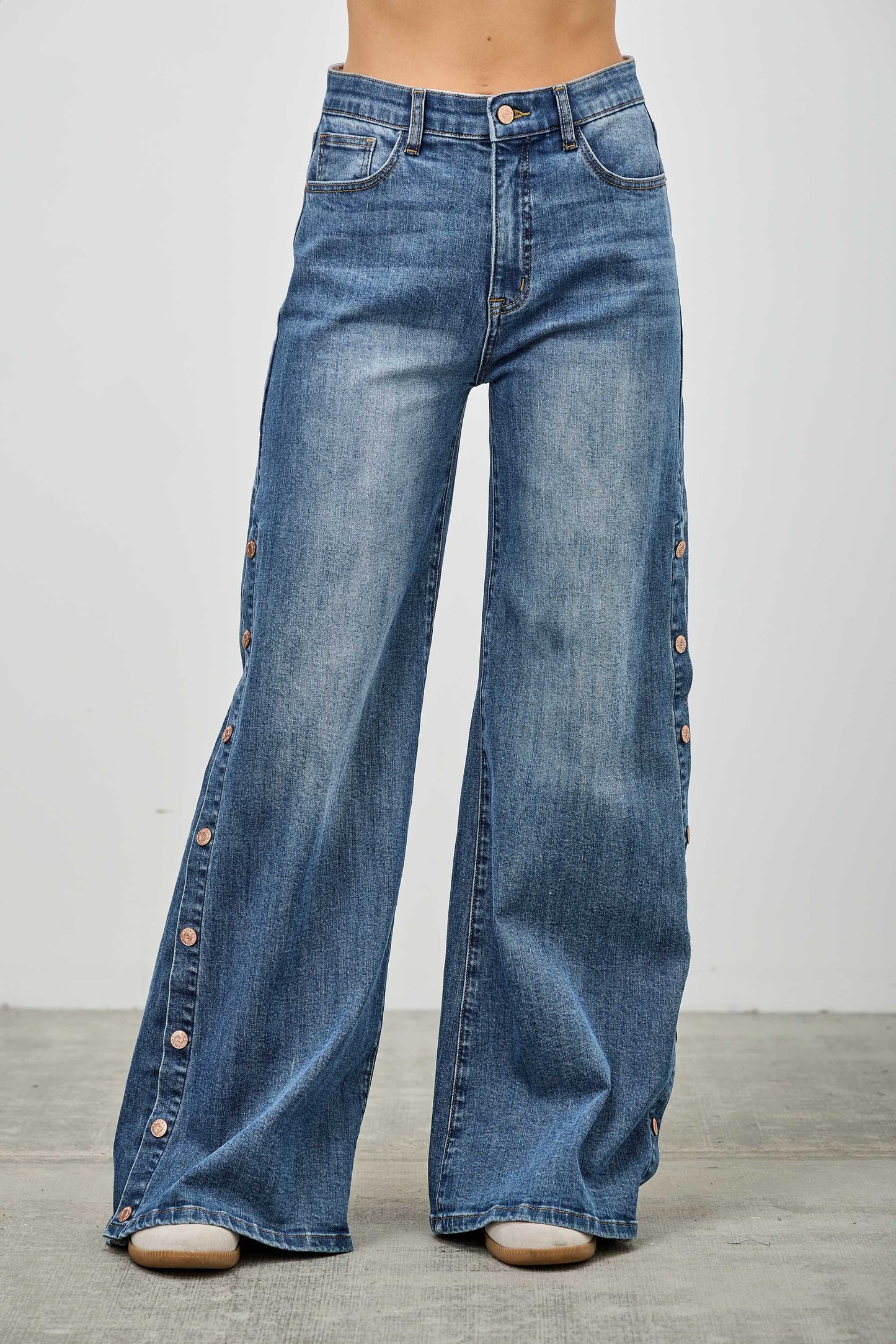 Stud Detail Wide Leg Jean