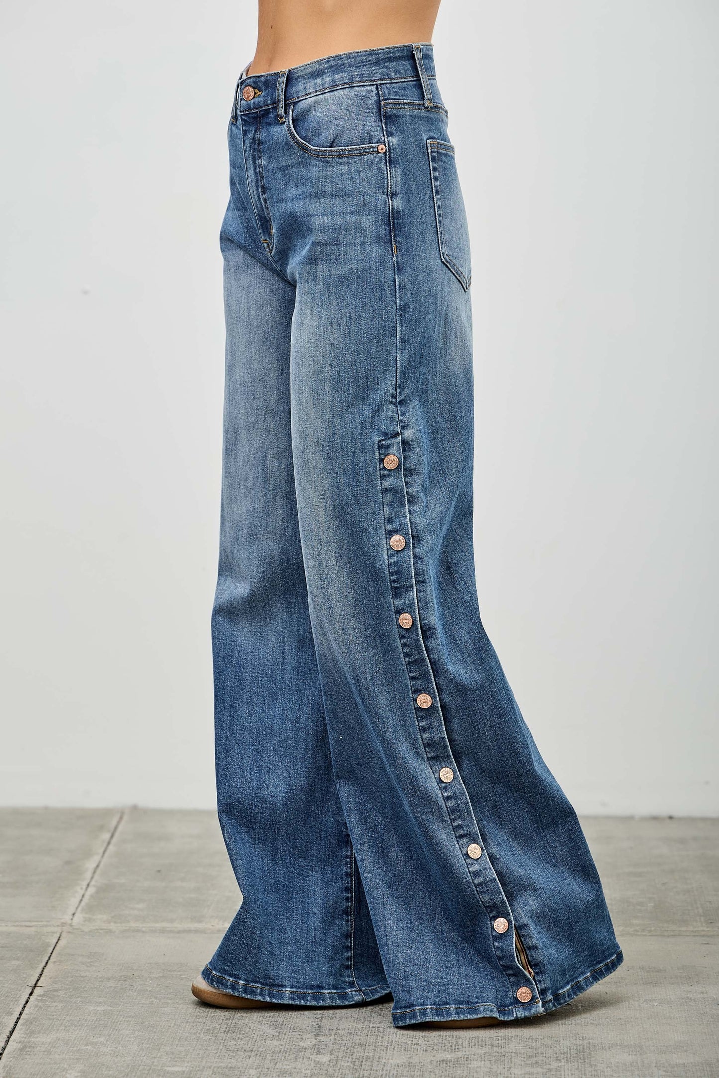 Stud Detail Wide Leg Jean