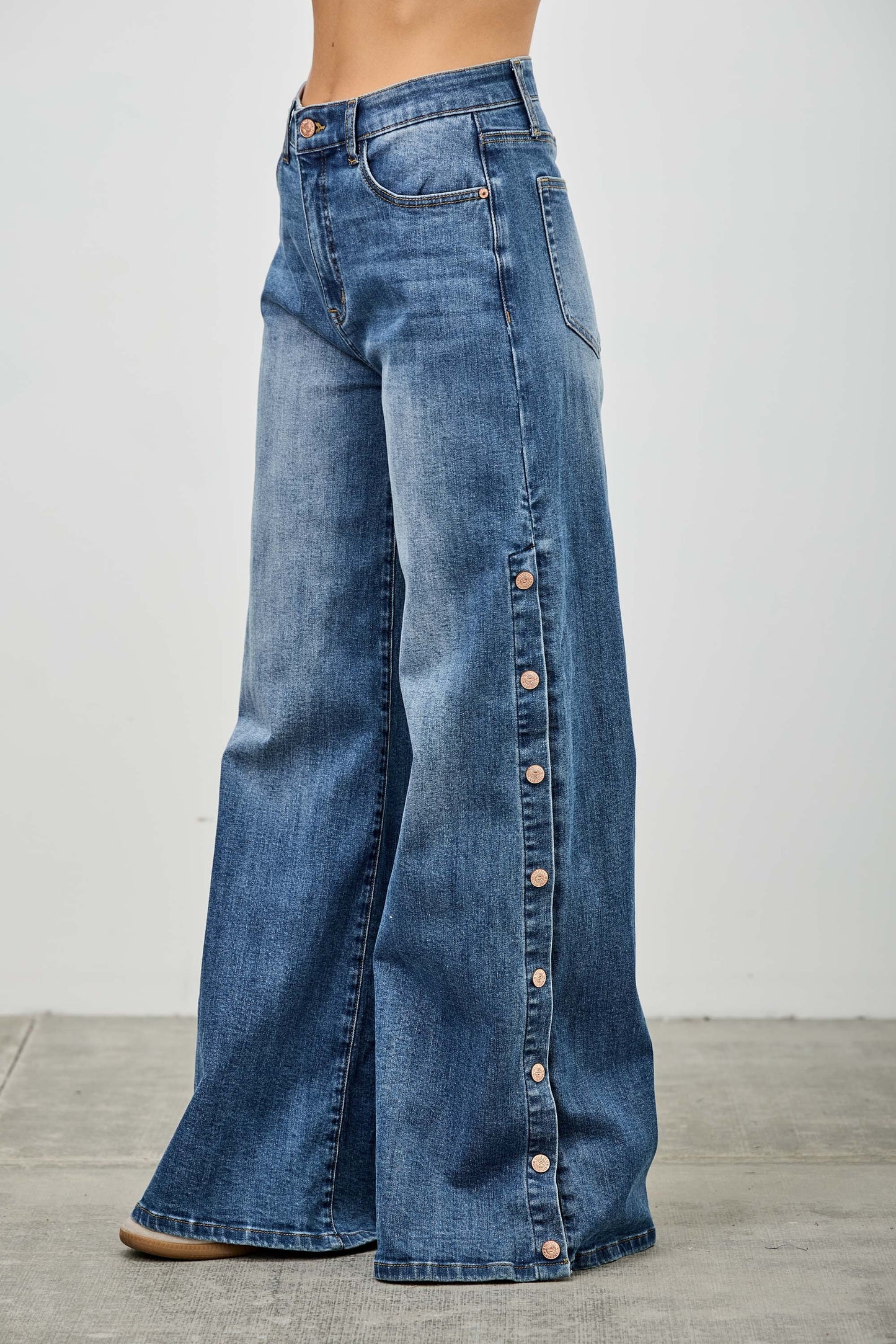 Stud Detail Wide Leg Jean