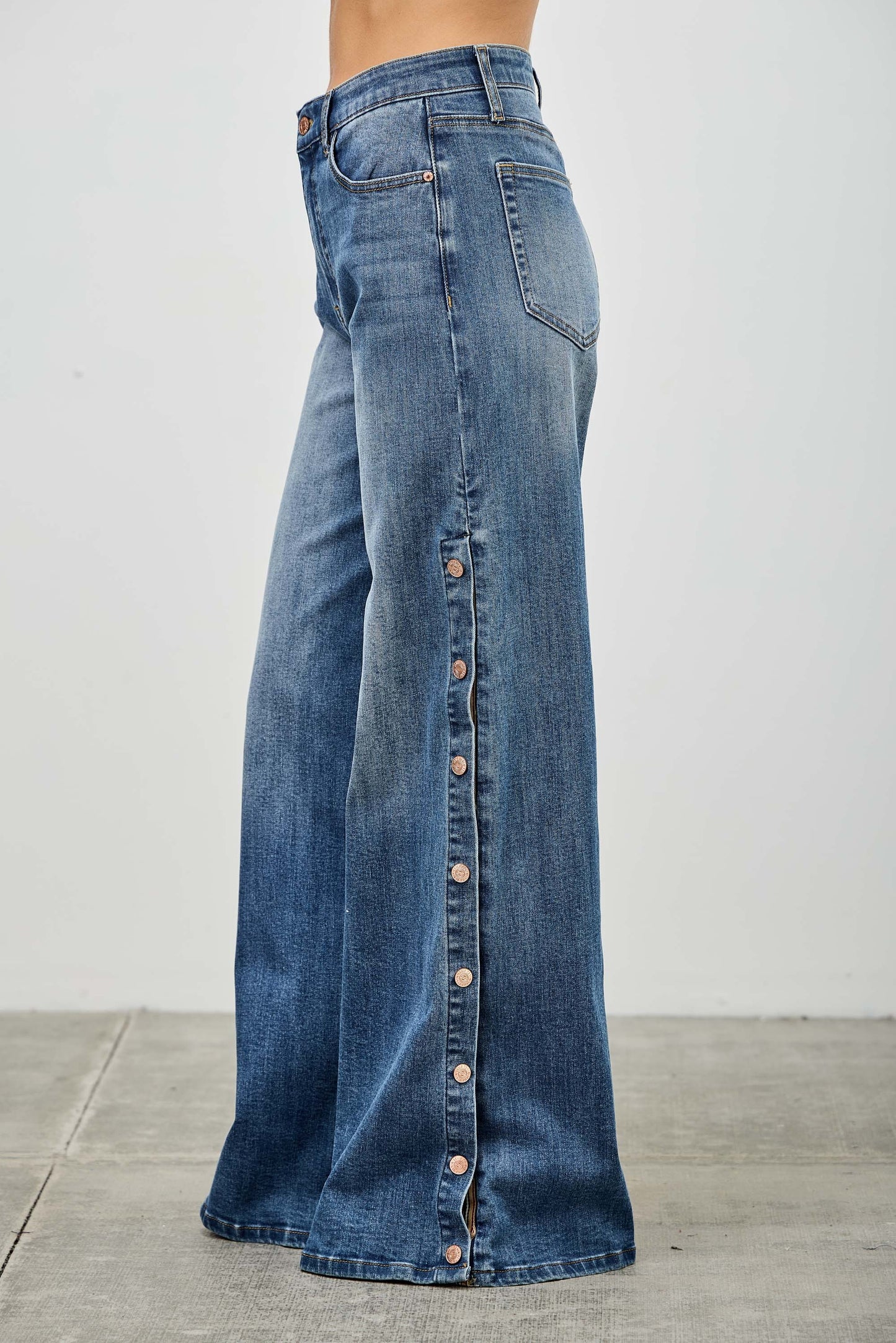 Stud Detail Wide Leg Jean