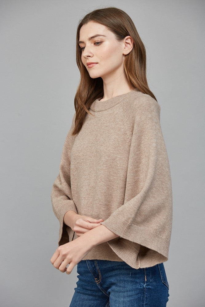 Raglan Crewneck Sweater - Taupe