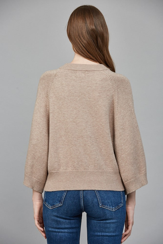 Raglan Crewneck Sweater - Taupe