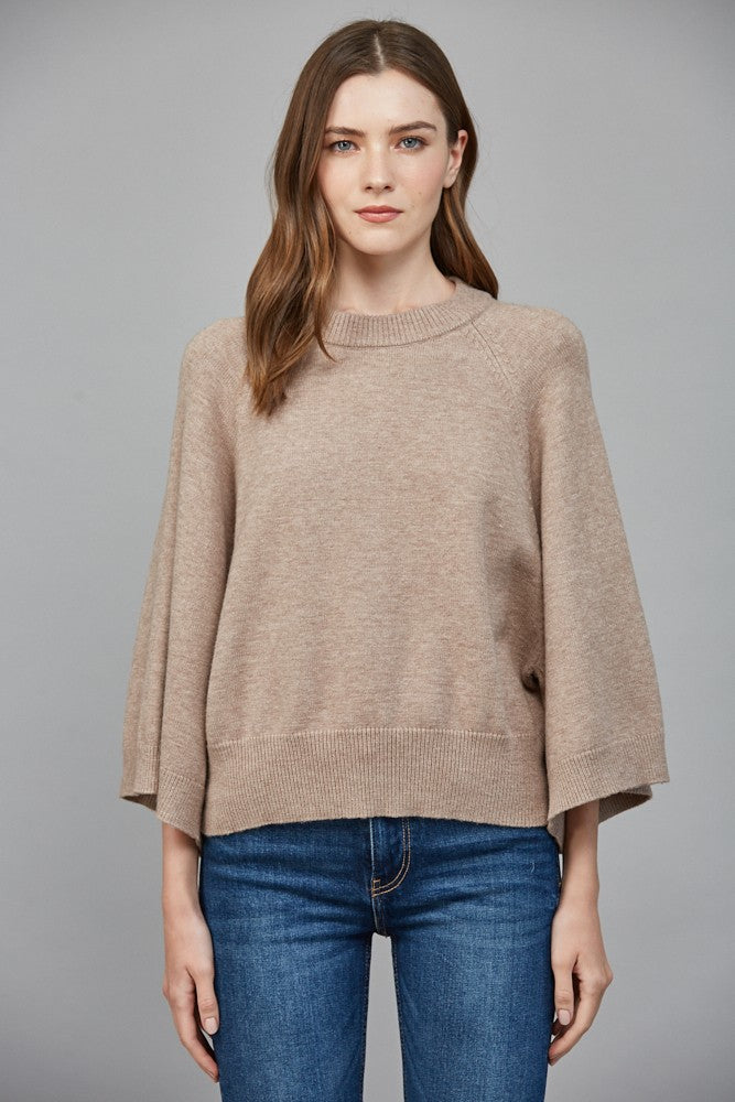 Raglan Crewneck Sweater - Taupe