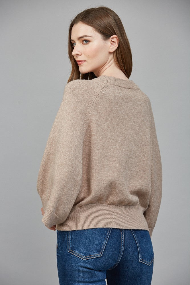 Raglan Crewneck Sweater - Taupe
