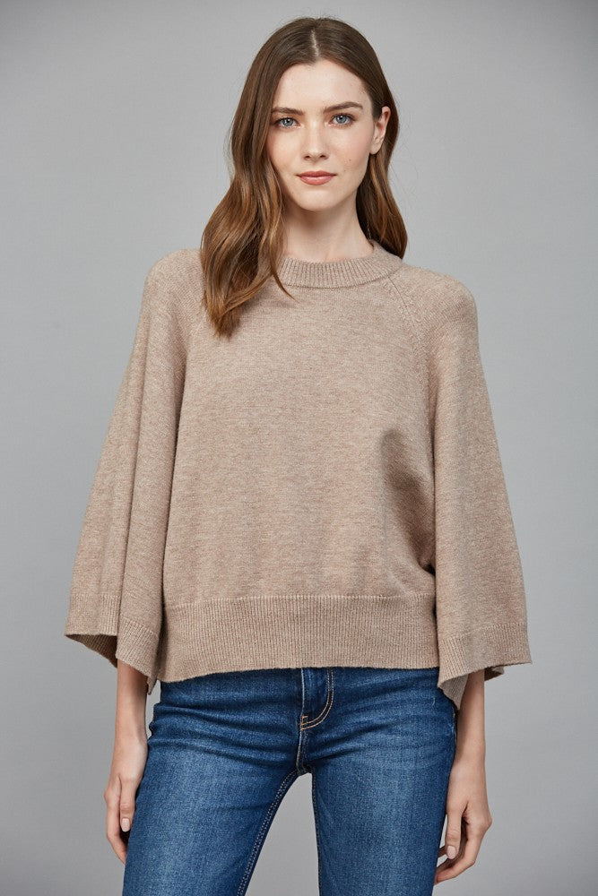 Raglan Crewneck Sweater - Taupe