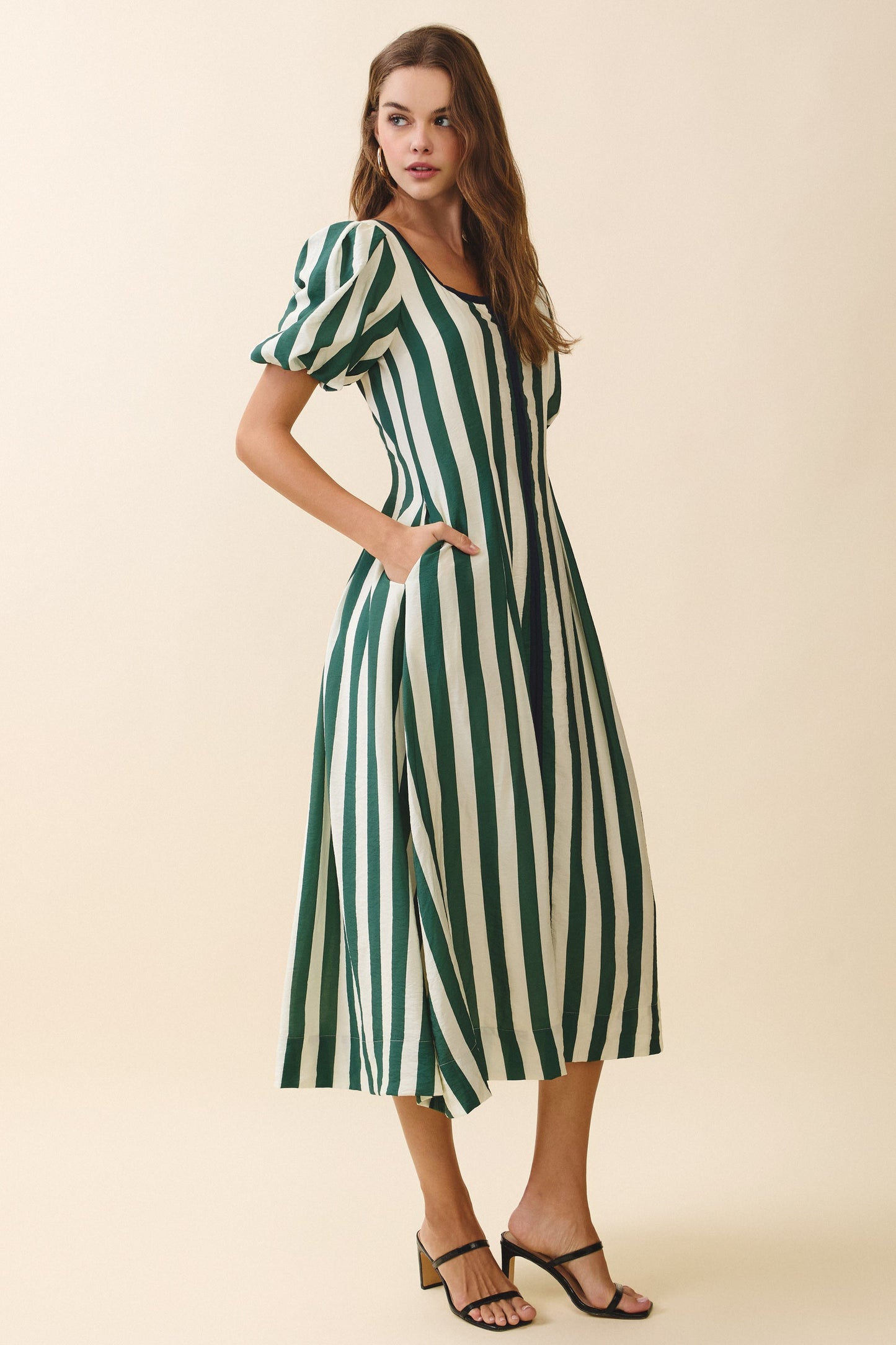 Bold Stripe Midi Dress