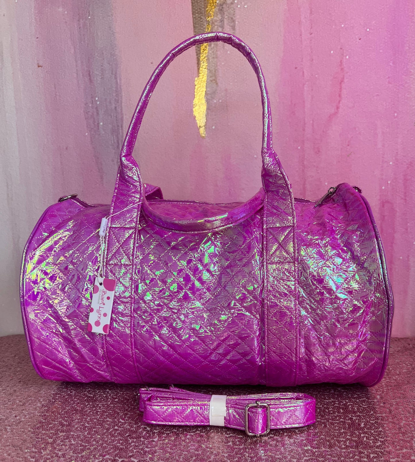 Pink Iridescent Charm Duffel Bag