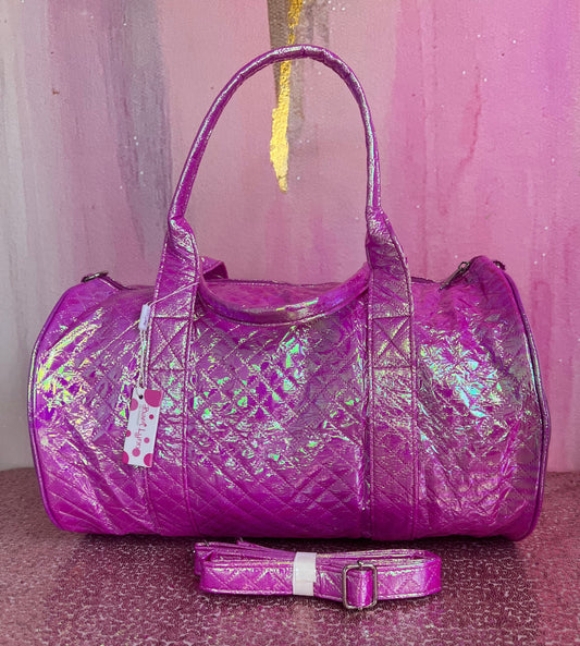Pink Iridescent Charm Duffel Bag