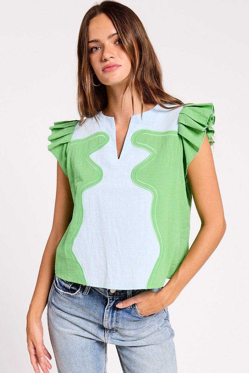 Wavy Pop Flutter Top