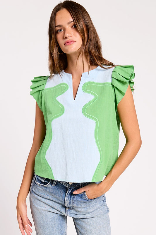 Wavy Pop Flutter Top