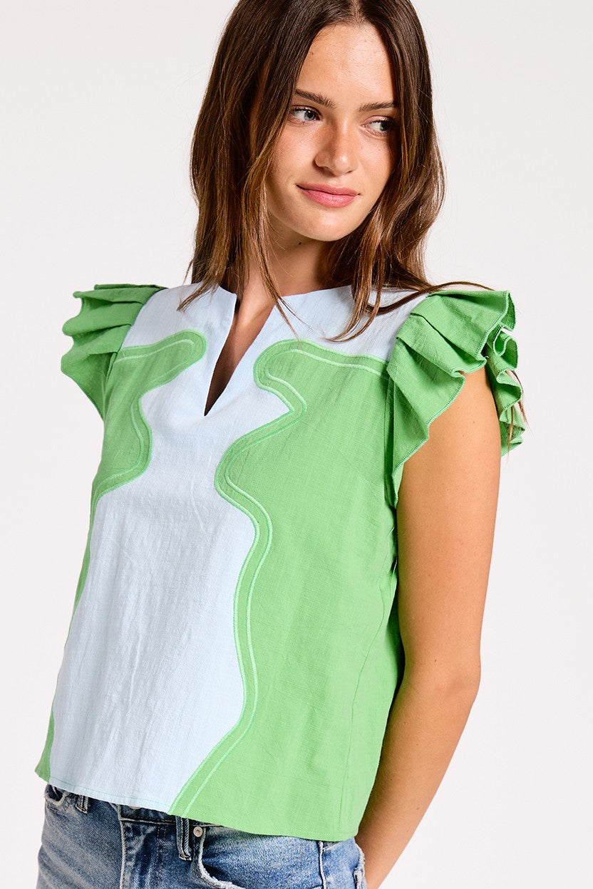 Wavy Pop Flutter Top