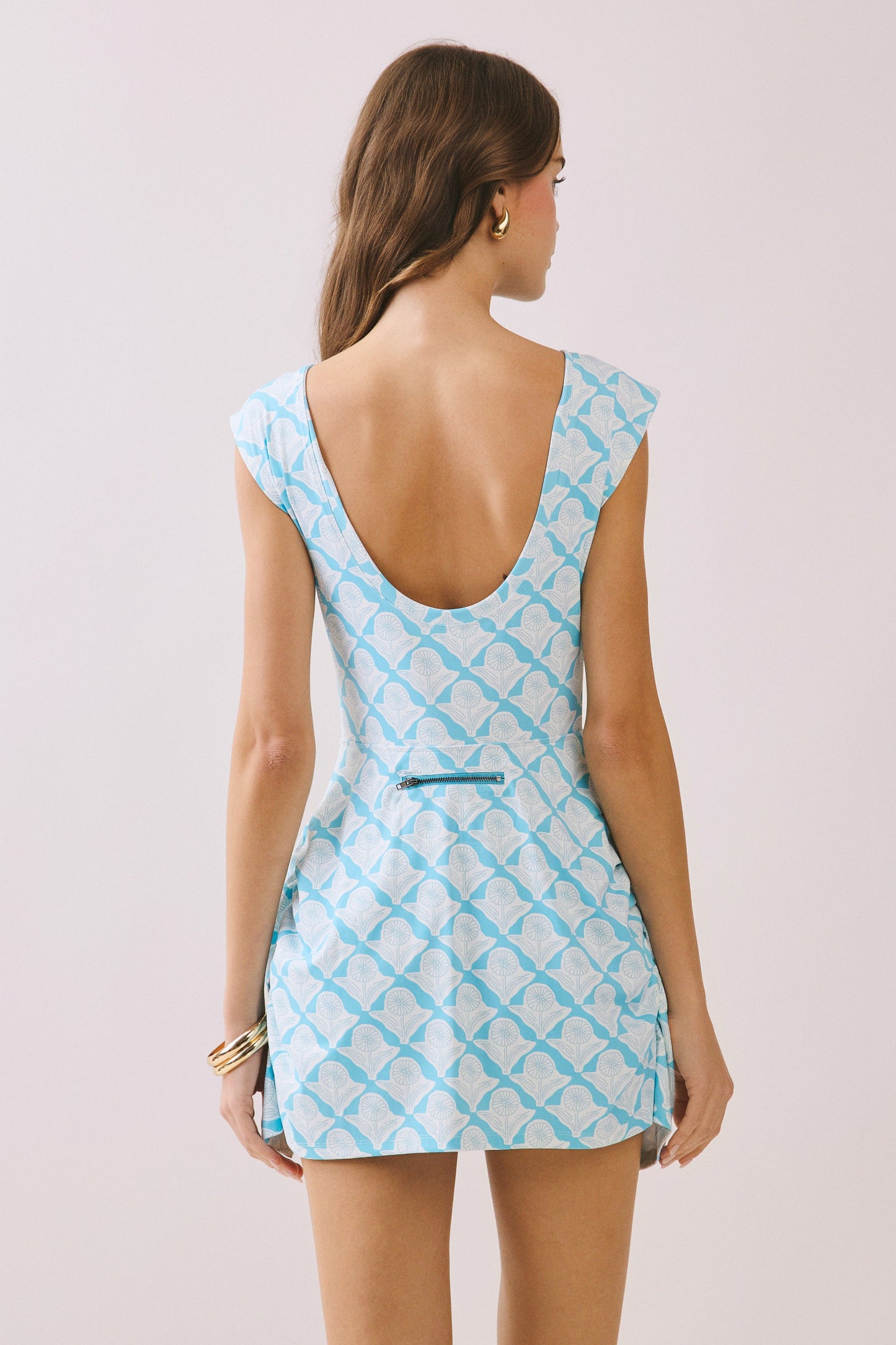 Blue Floral Tie Dress
