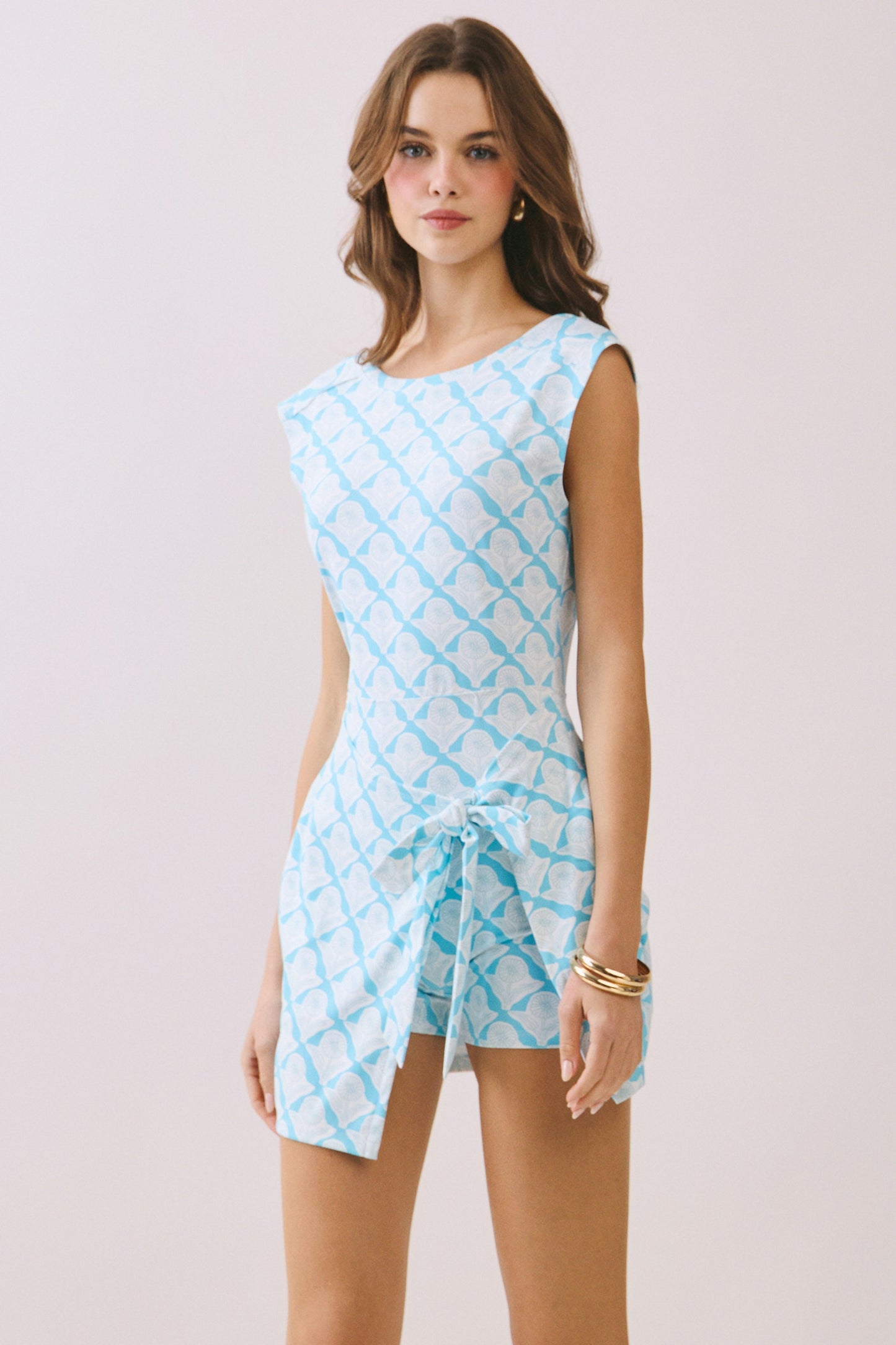 Blue Floral Tie Dress