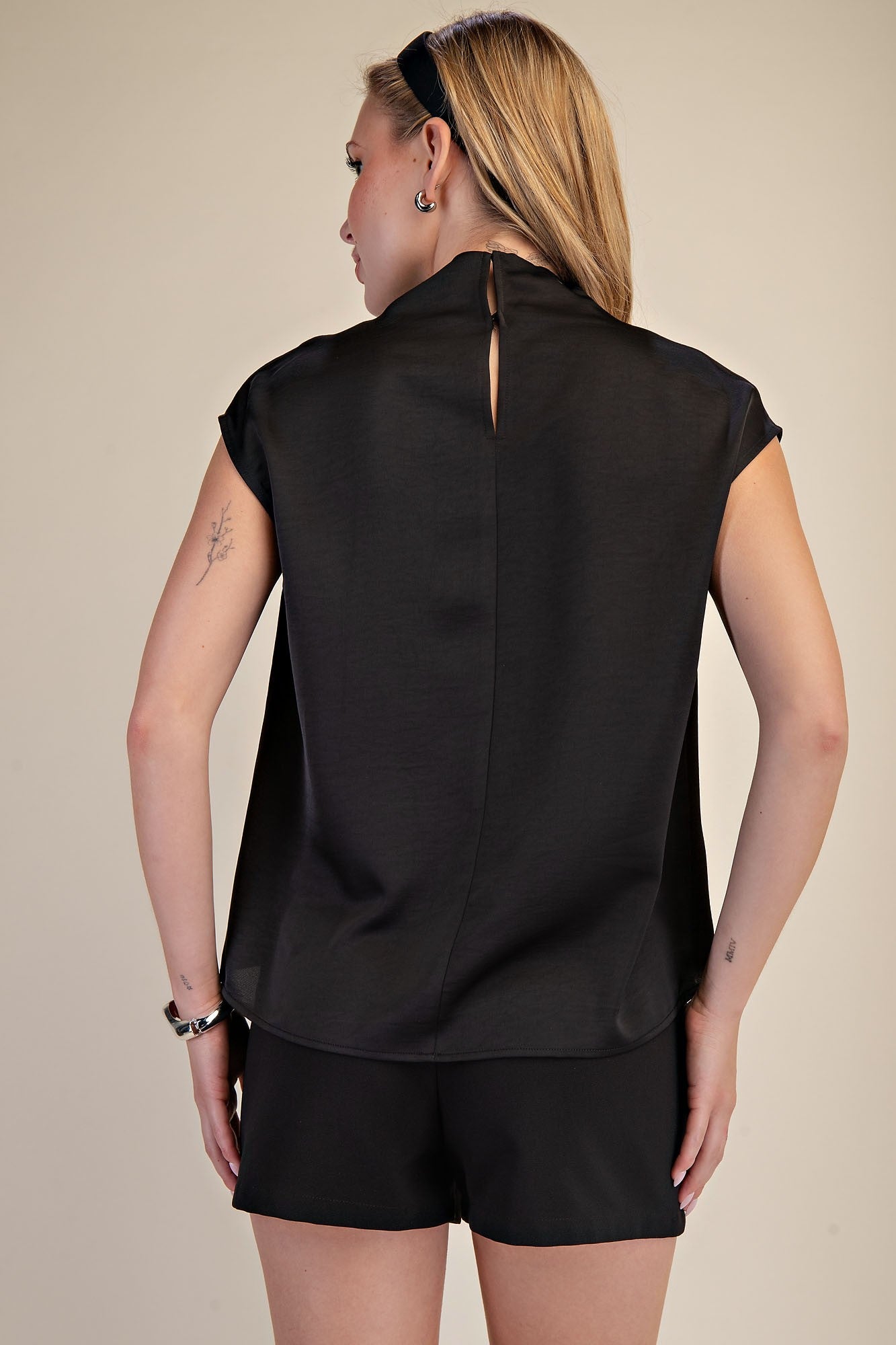 Cowl Neck Top - Black