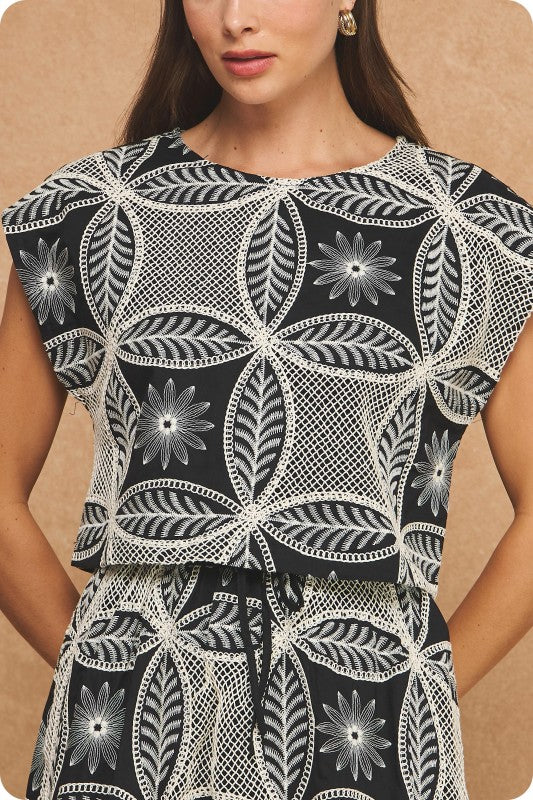 Geometric Midi Skirt Set