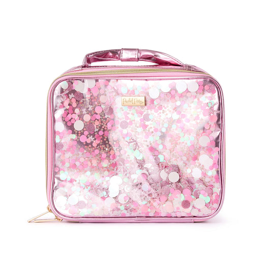 Pink Bow Confetti Insulated Lunch Box