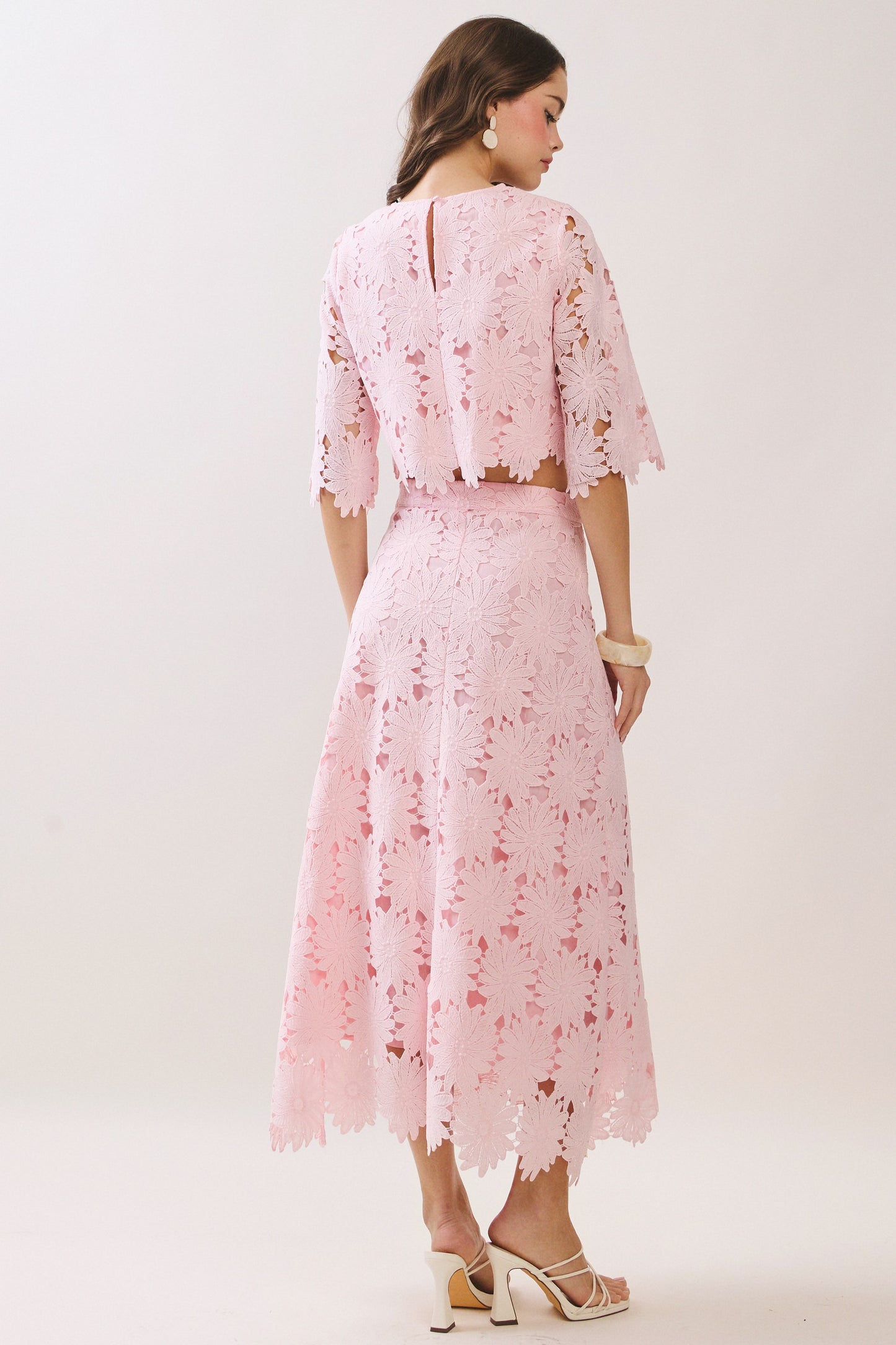 Pink Embroidery Skirt Set