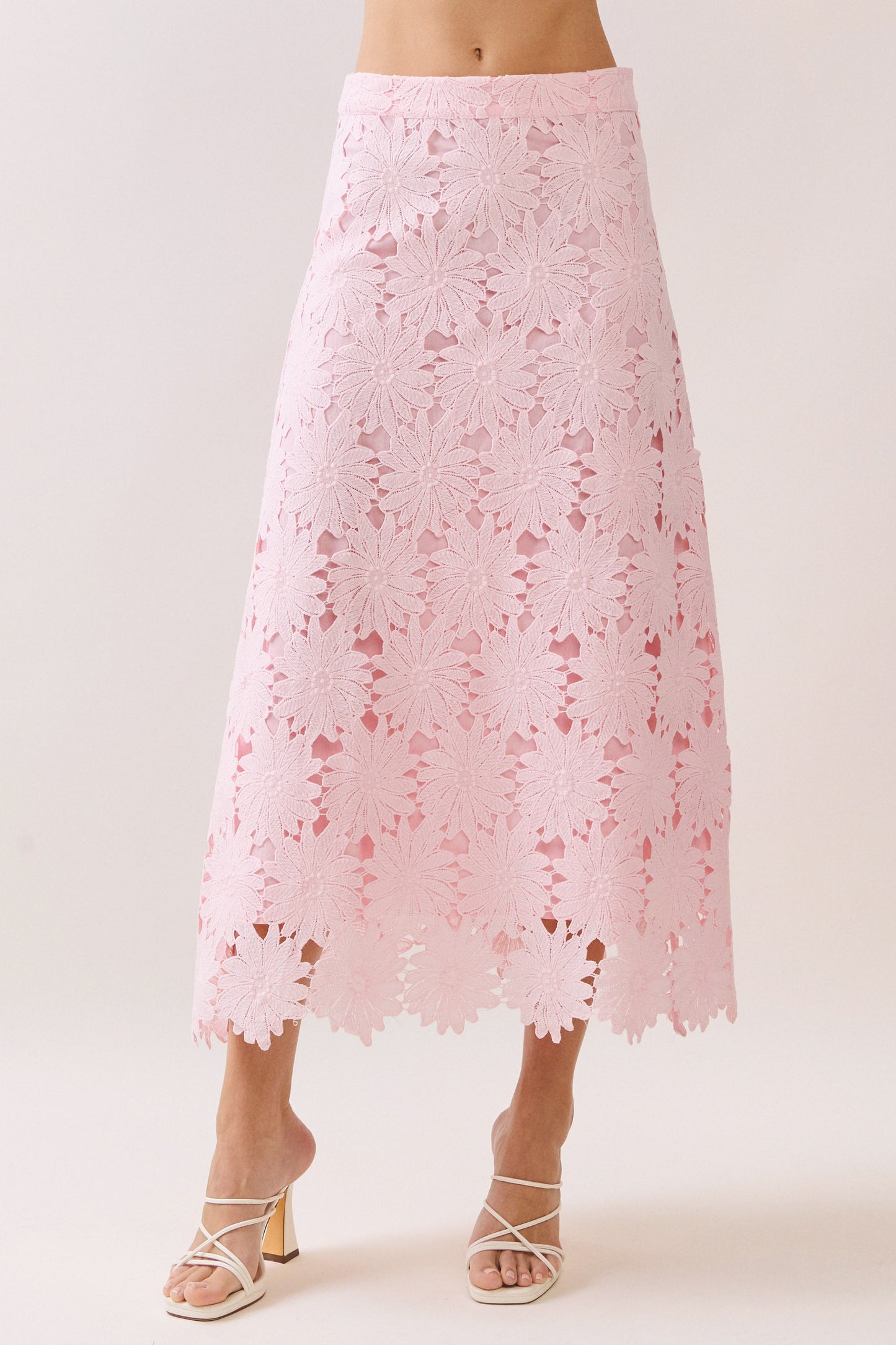 Pink Embroidery Skirt Set