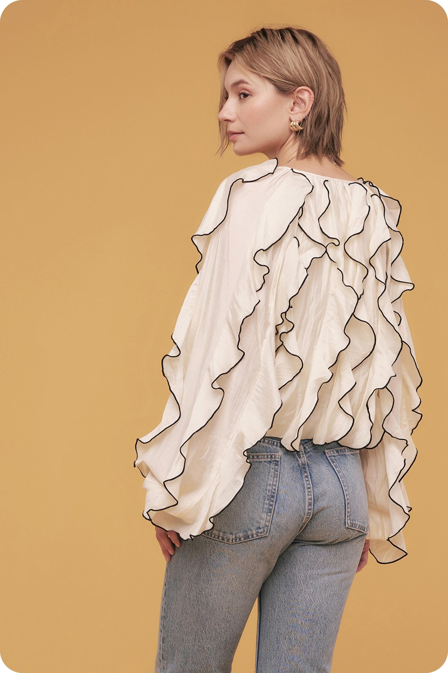 Cascading Ruffle Top