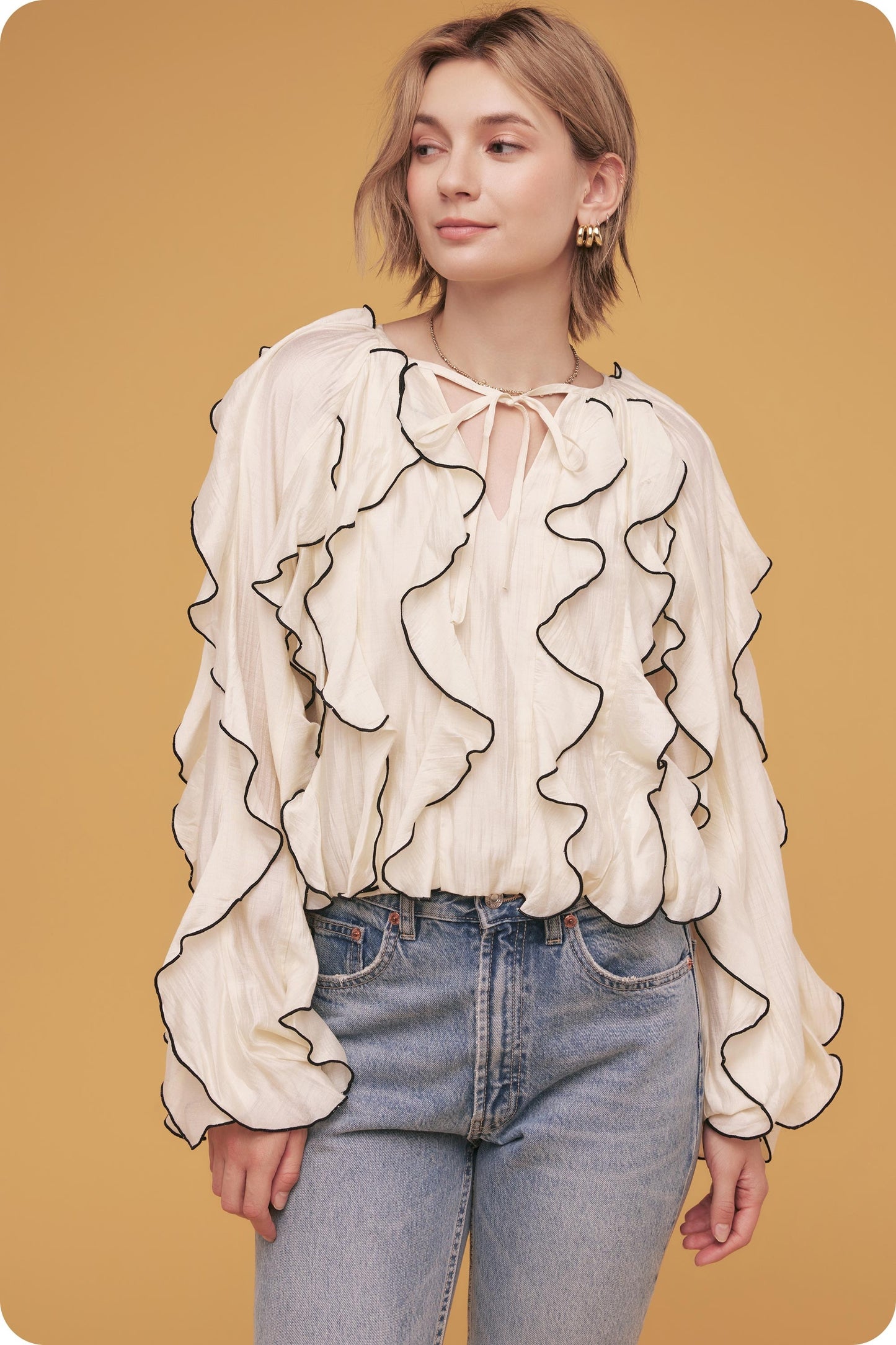 Cascading Ruffle Top