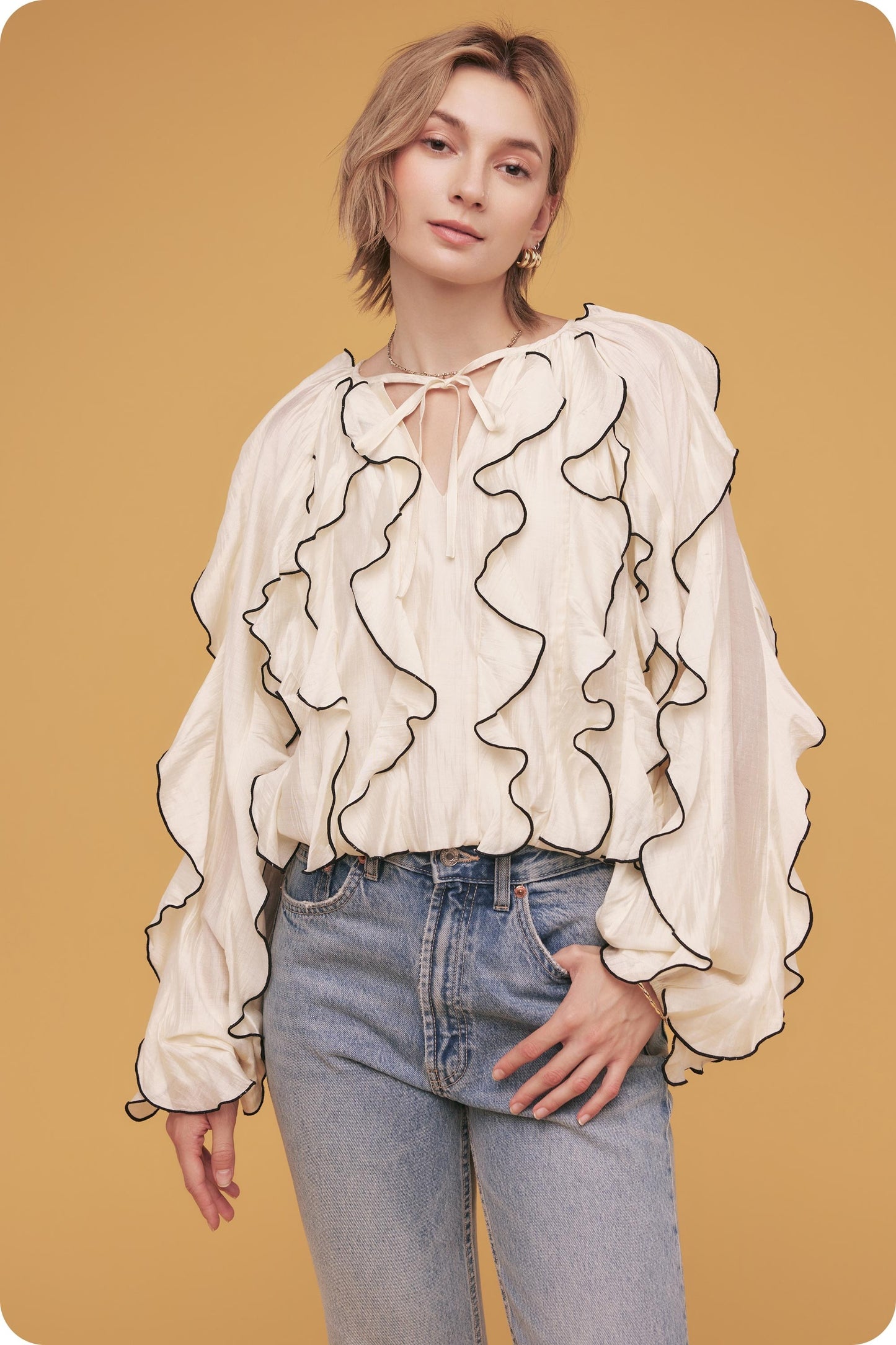 Cascading Ruffle Top
