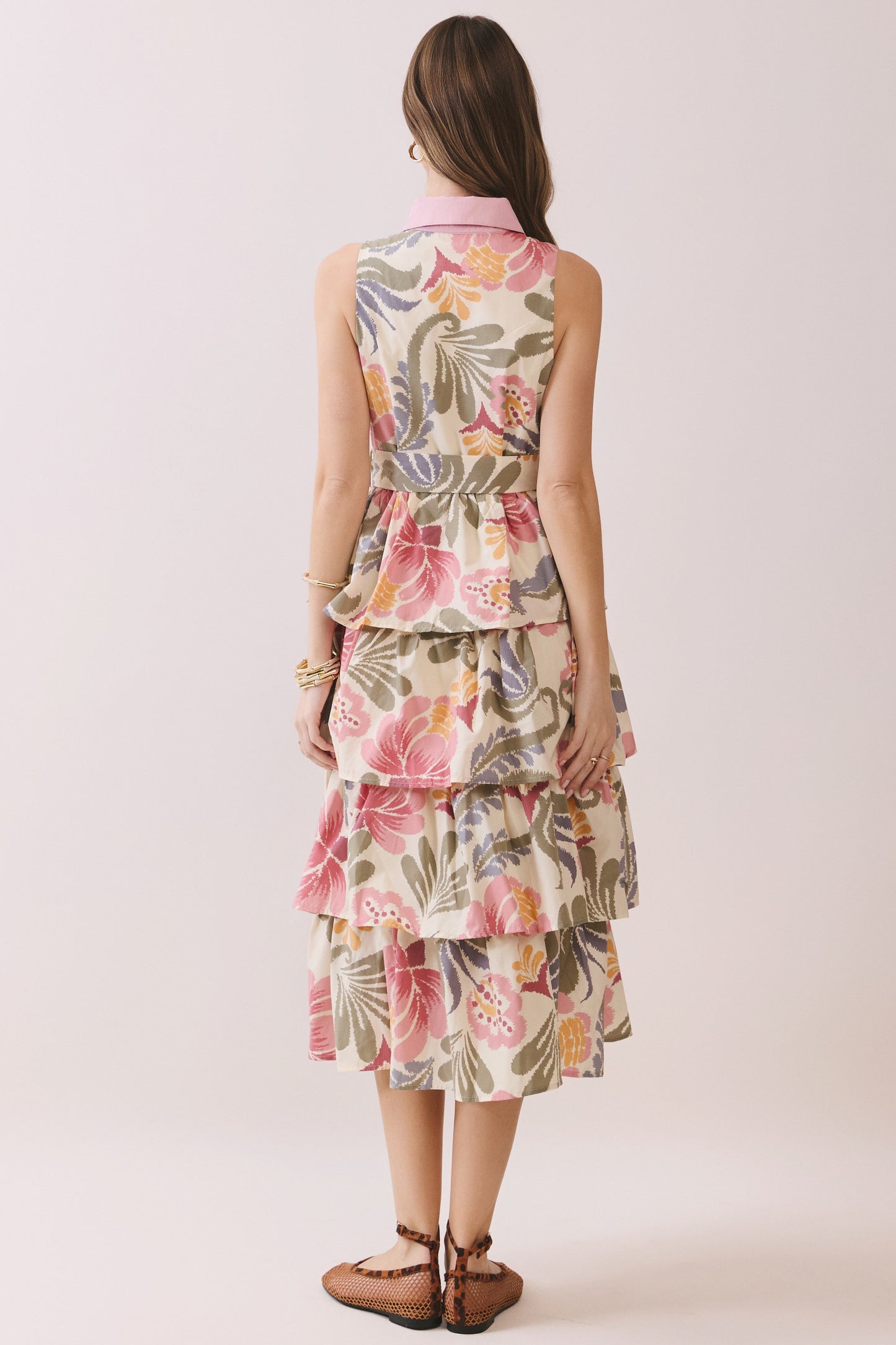 Tiered Floral Midi Dress