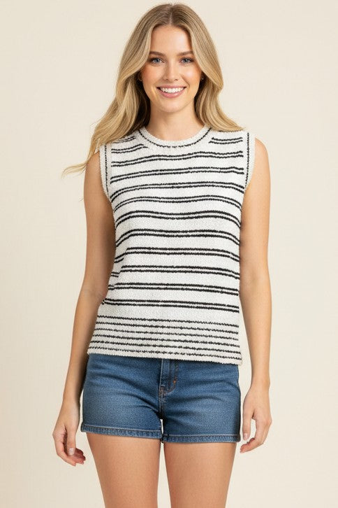 Striped Knit Sweater Top