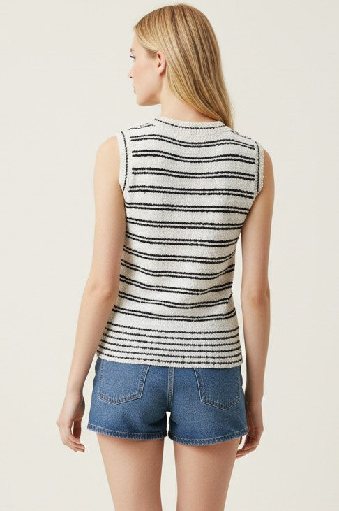 Striped Knit Sweater Top