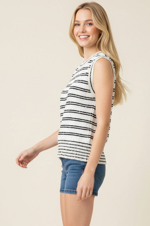 Striped Knit Sweater Top