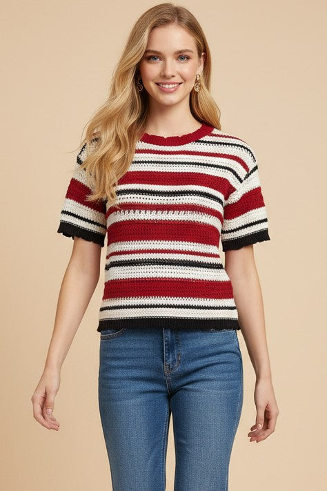 Striped Crochet Top
