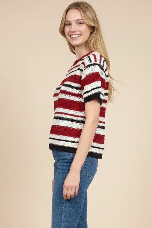 Striped Crochet Top
