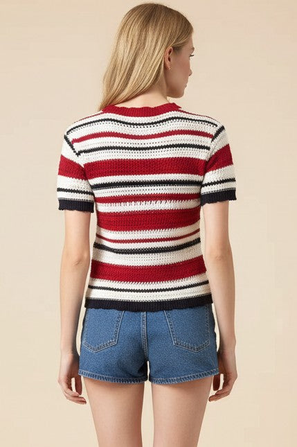 Striped Crochet Top