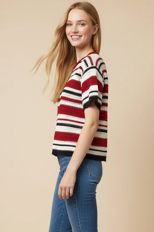 Striped Crochet Top