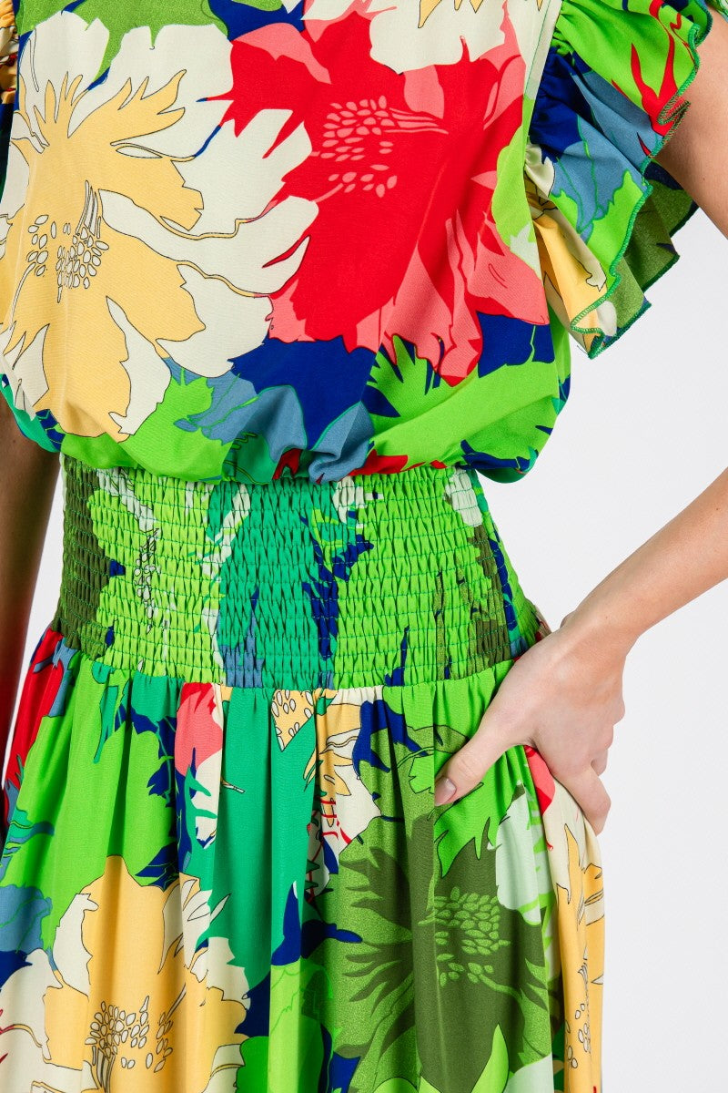 Green Floral Maxi Dress
