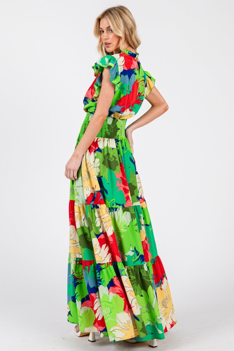 Green Floral Maxi Dress